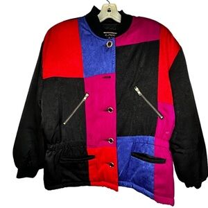 Vintage Mulberry Street Color Block Coat as is